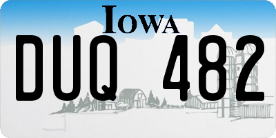 IA license plate DUQ482