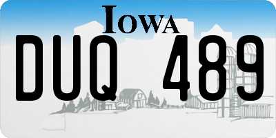 IA license plate DUQ489