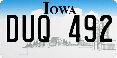 IA license plate DUQ492