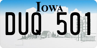 IA license plate DUQ501