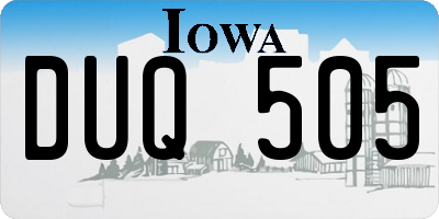 IA license plate DUQ505