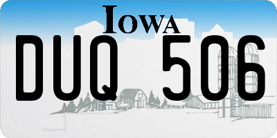 IA license plate DUQ506