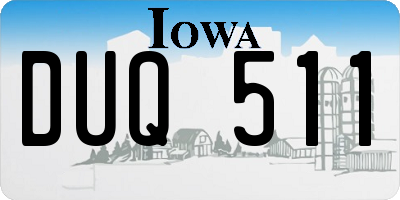 IA license plate DUQ511