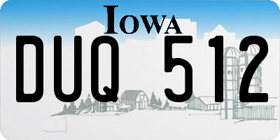 IA license plate DUQ512