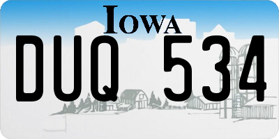 IA license plate DUQ534