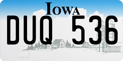 IA license plate DUQ536