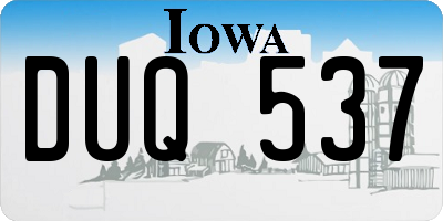 IA license plate DUQ537