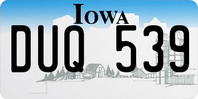 IA license plate DUQ539