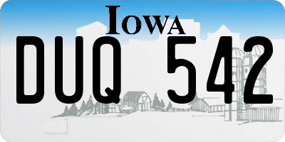 IA license plate DUQ542