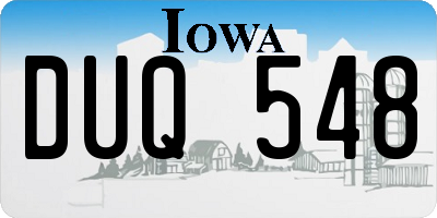 IA license plate DUQ548
