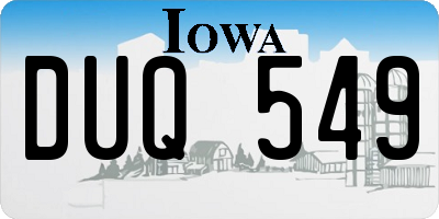 IA license plate DUQ549