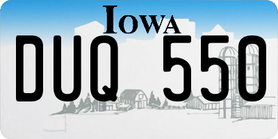 IA license plate DUQ550