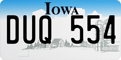 IA license plate DUQ554