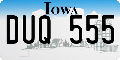 IA license plate DUQ555