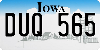 IA license plate DUQ565