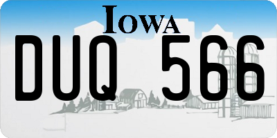 IA license plate DUQ566
