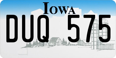 IA license plate DUQ575