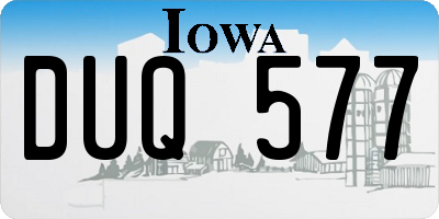 IA license plate DUQ577