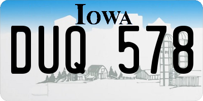 IA license plate DUQ578