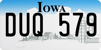 IA license plate DUQ579