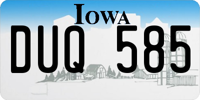IA license plate DUQ585