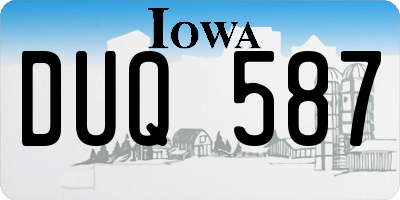 IA license plate DUQ587