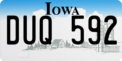 IA license plate DUQ592