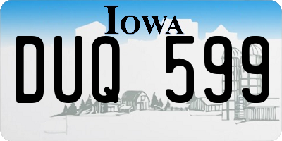 IA license plate DUQ599