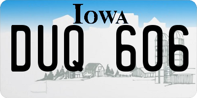 IA license plate DUQ606