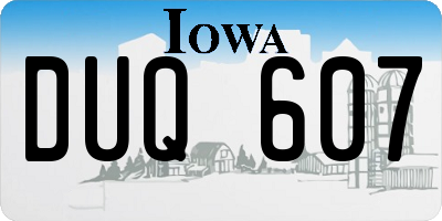 IA license plate DUQ607