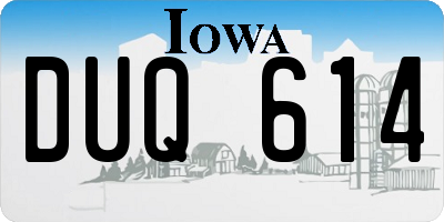 IA license plate DUQ614