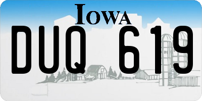 IA license plate DUQ619
