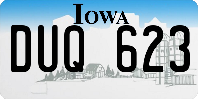 IA license plate DUQ623