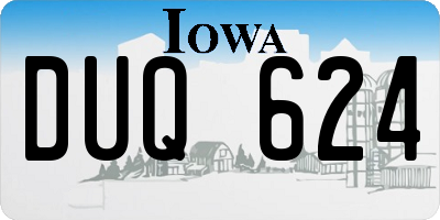 IA license plate DUQ624