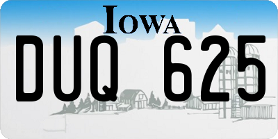 IA license plate DUQ625