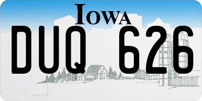 IA license plate DUQ626
