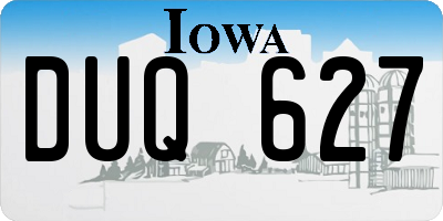 IA license plate DUQ627