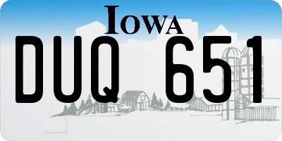 IA license plate DUQ651