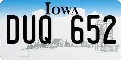 IA license plate DUQ652