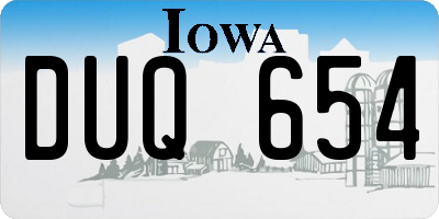 IA license plate DUQ654
