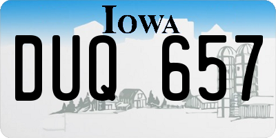 IA license plate DUQ657