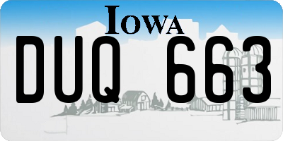 IA license plate DUQ663