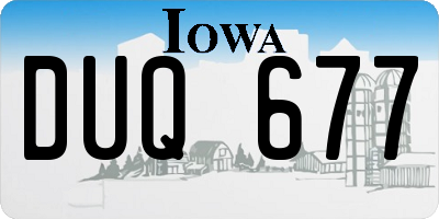 IA license plate DUQ677