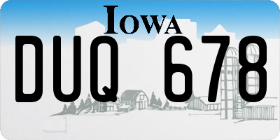 IA license plate DUQ678