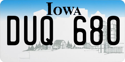 IA license plate DUQ680
