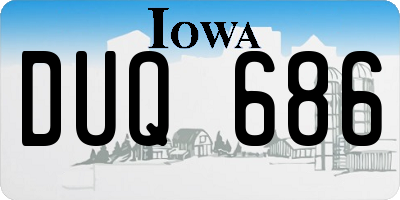 IA license plate DUQ686