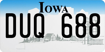 IA license plate DUQ688