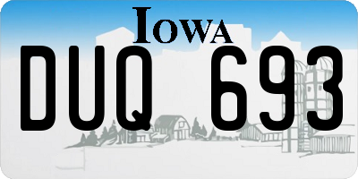 IA license plate DUQ693