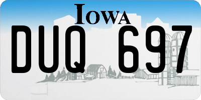 IA license plate DUQ697