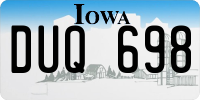 IA license plate DUQ698